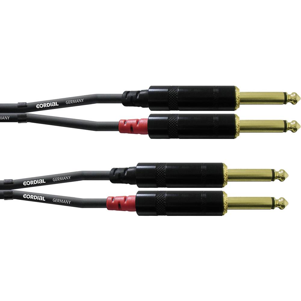 Cordial CFU 1,5 PP audio kabelový adaptér [2x jack zástrčka 6,3 mm - 2x jack zástrčka 6,3 mm] 1.50 m černá