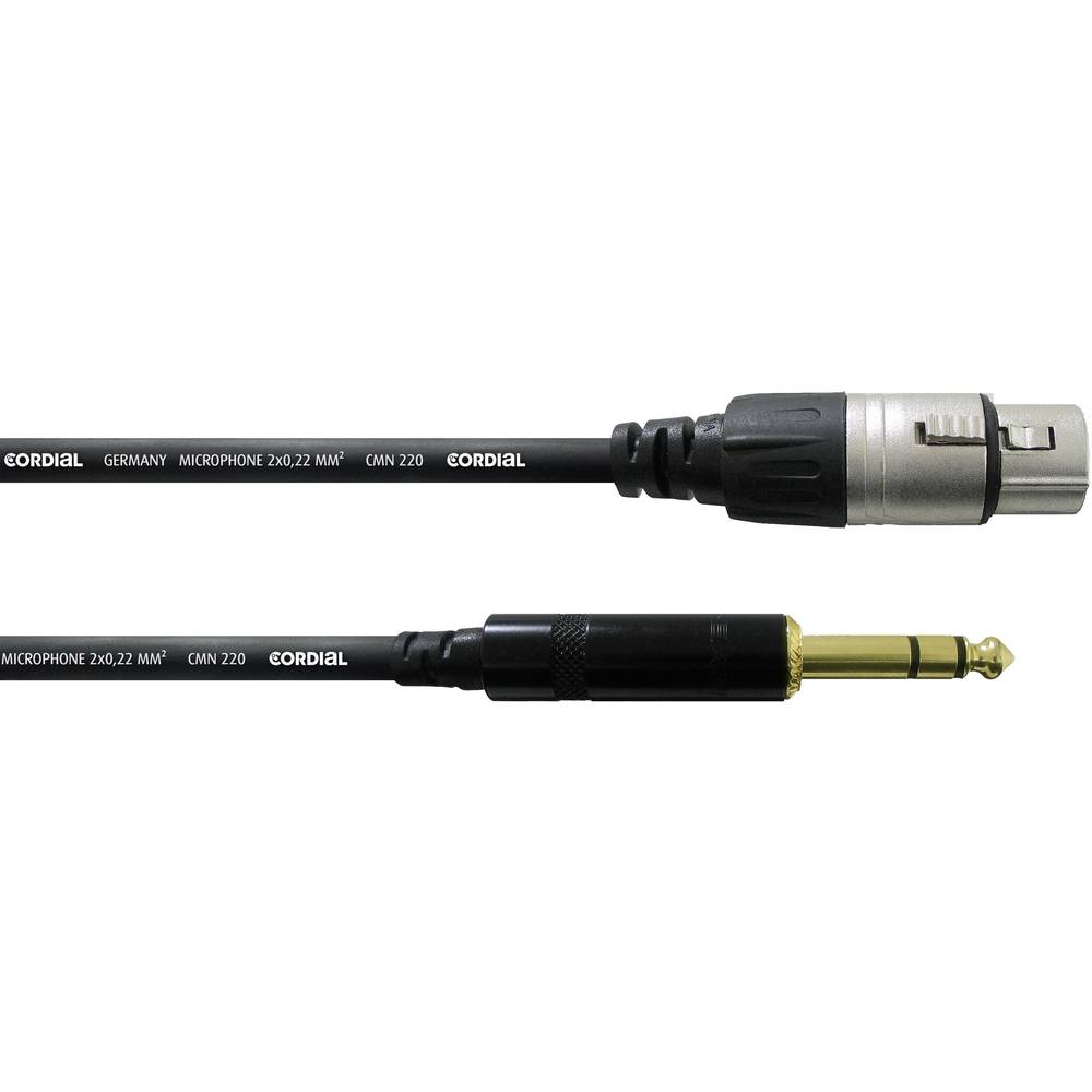 Cordial CFM 3 FV XLR propojovací kabel [1x XLR zásuvka - 1x jack zástrčka 6,3 mm] 3.00 m černá