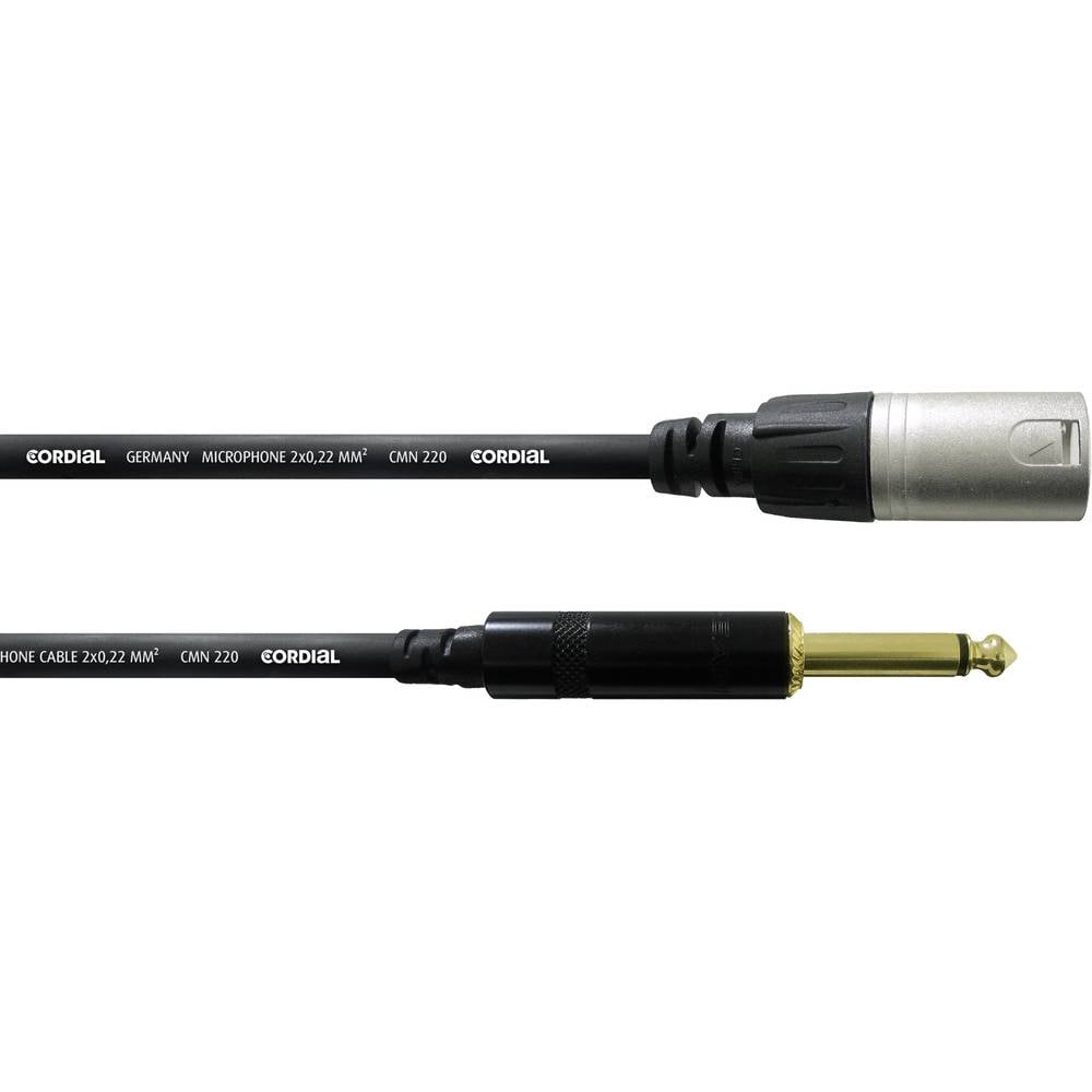 Cordial CCM 10 MP XLR propojovací kabel [1x XLR zástrčka - 1x jack zástrčka 6,3 mm] 10.00 m černá
