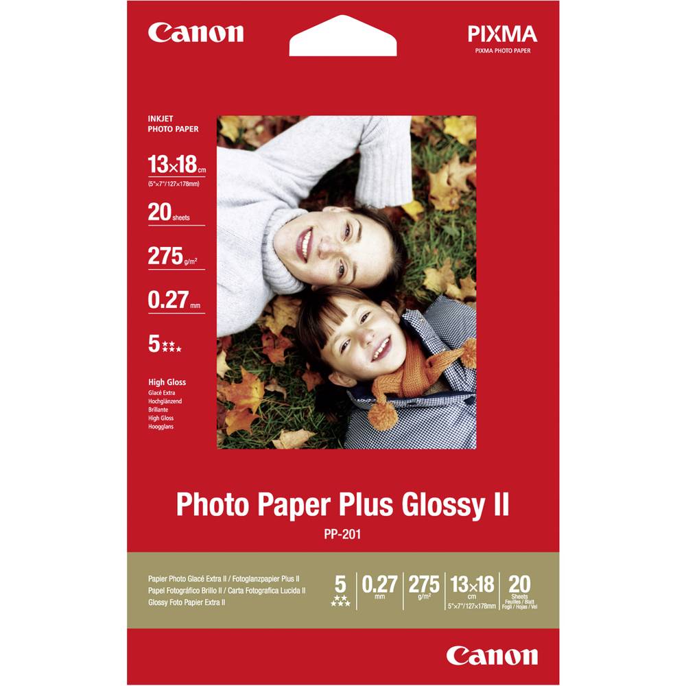 Canon Photo Paper Plus Glossy II PP-201 2311B018 fotografický papír 13 x 18 cm 265 g/m² 20 listů lesklý