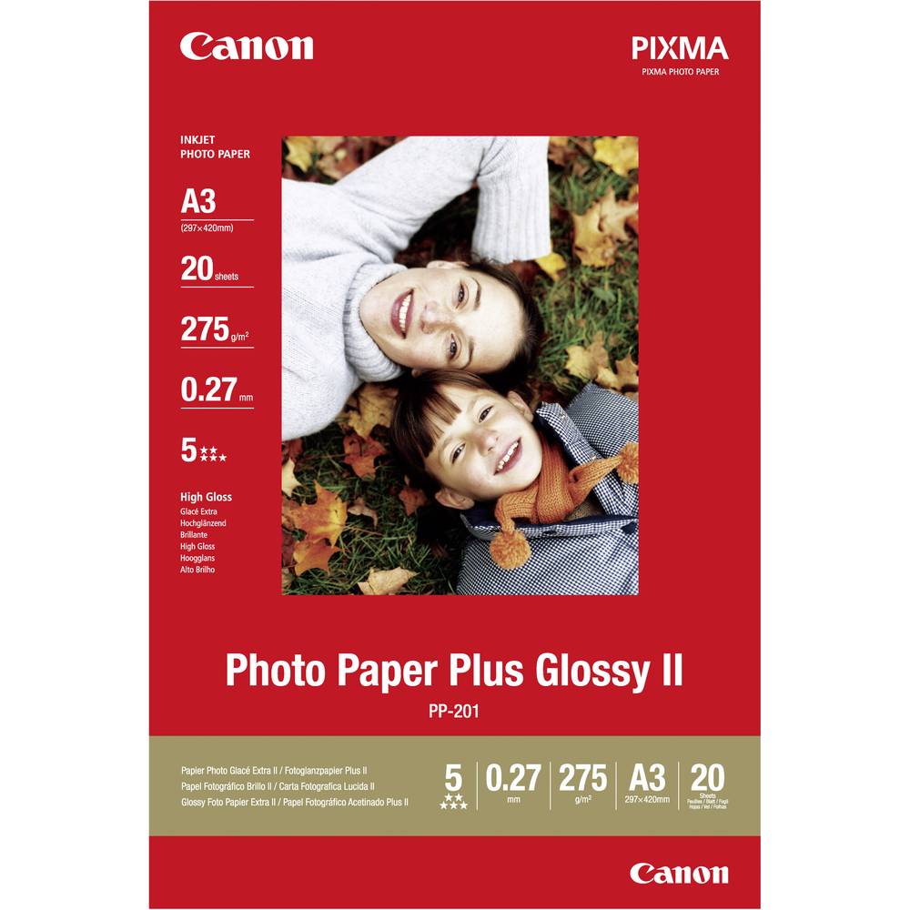 Canon Photo Paper Plus Glossy II PP-201 2311B020 fotografický papír A3 265 g/m² 20 listů lesklý