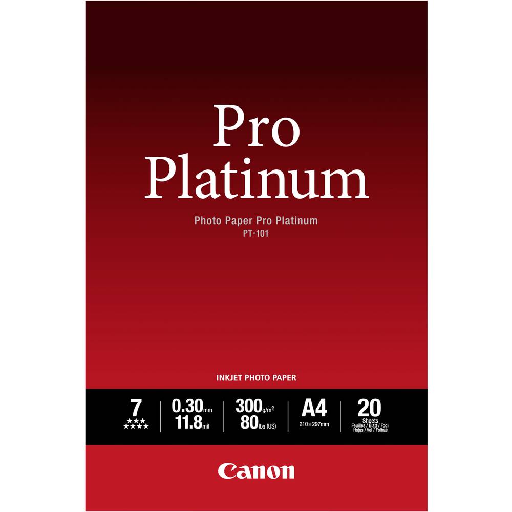 Canon Photo Paper Pro Platinum PT-101 2768B016 fotografický papír A4 300 g/m² 20 listů vysoce lesklý