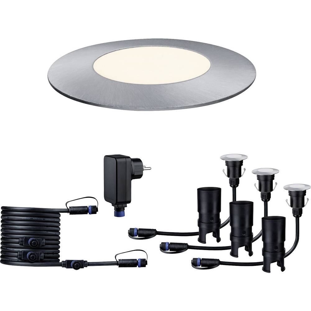 Paulmann 93697 Osvětlovací systém Plug&Shine LED vestavná svítidla sada 3 ks LED 7.5 W teplá bílá stříbrná