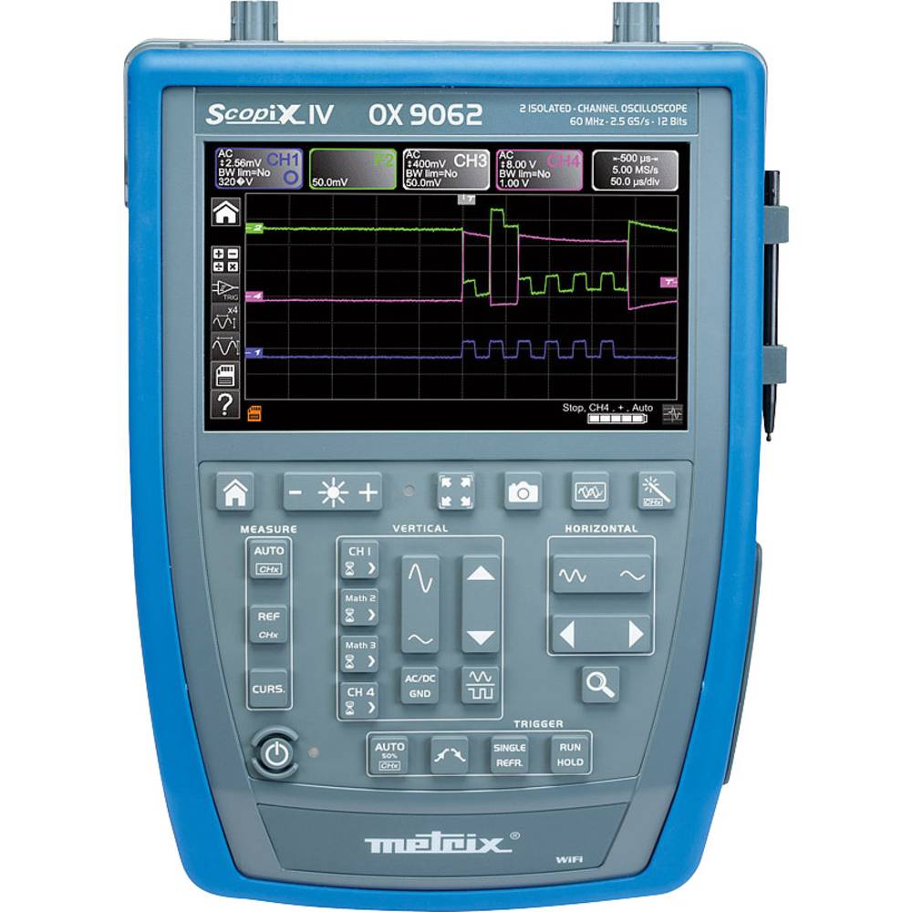 Metrix OX 9062 digitální osciloskop 60 MHz 2kanálový 2.5 GSa/s 100 kpts 12 Bit s pamětí (DSO), ruční provedení, funkce m