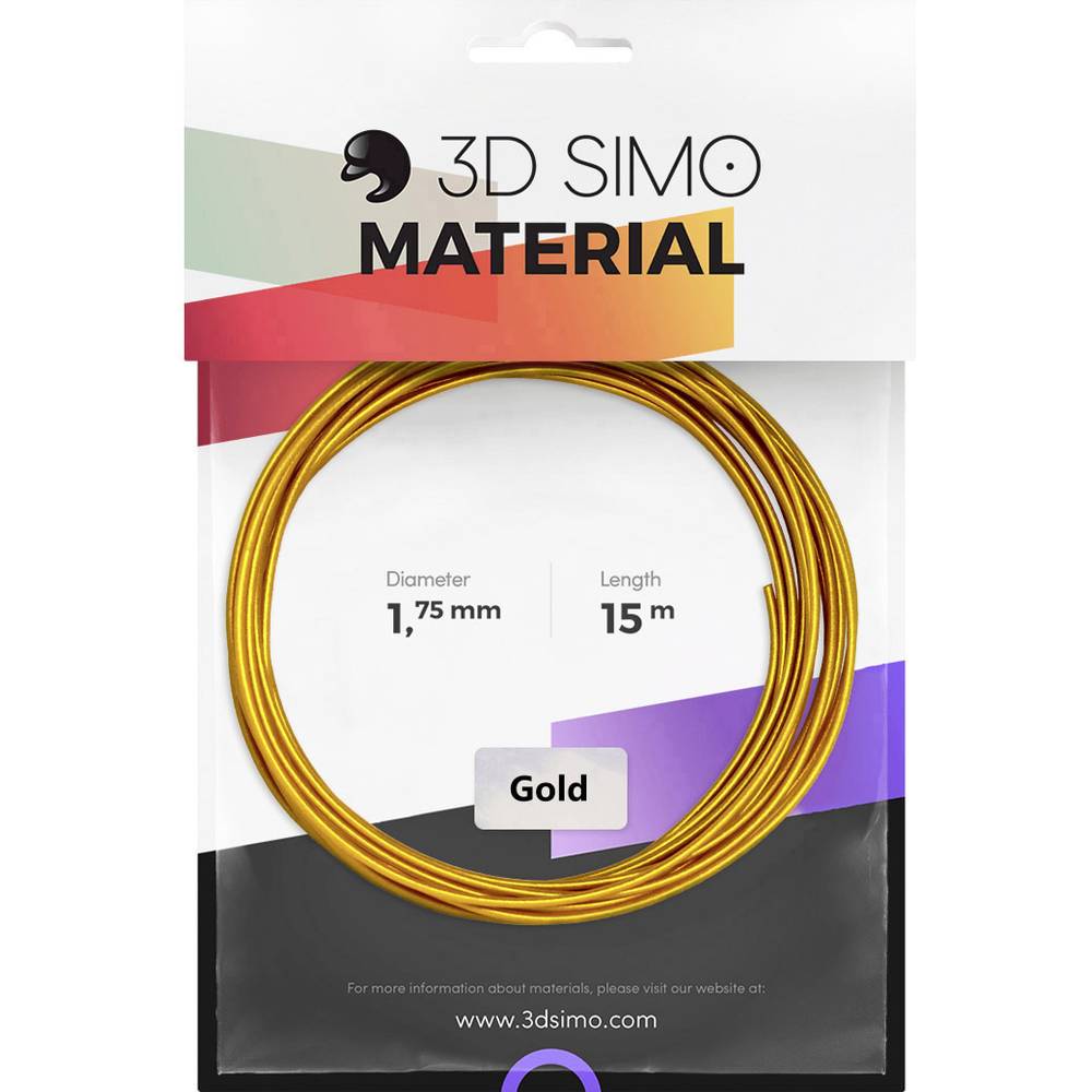 3D Simo 3Dsimo Gold 3D-SIMO vlákno pro 3D tiskárny 1.75 mm 40 g zlatá 1 ks