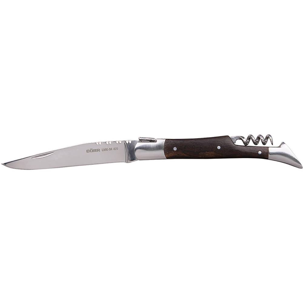 DÖRR LMK-94 208111 zavírací kapesní nůž s vývrtkou dřevo, nerezová ocel