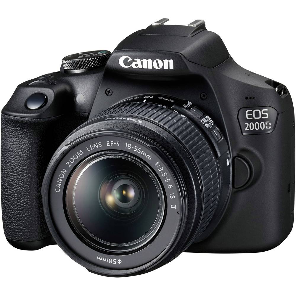 Canon EOS-2000D digitální zrcadlovka vč. EF-S 18-55 mm IS II 24.1 Megapixel černá optický hledáček, s vestavěným bleskem
