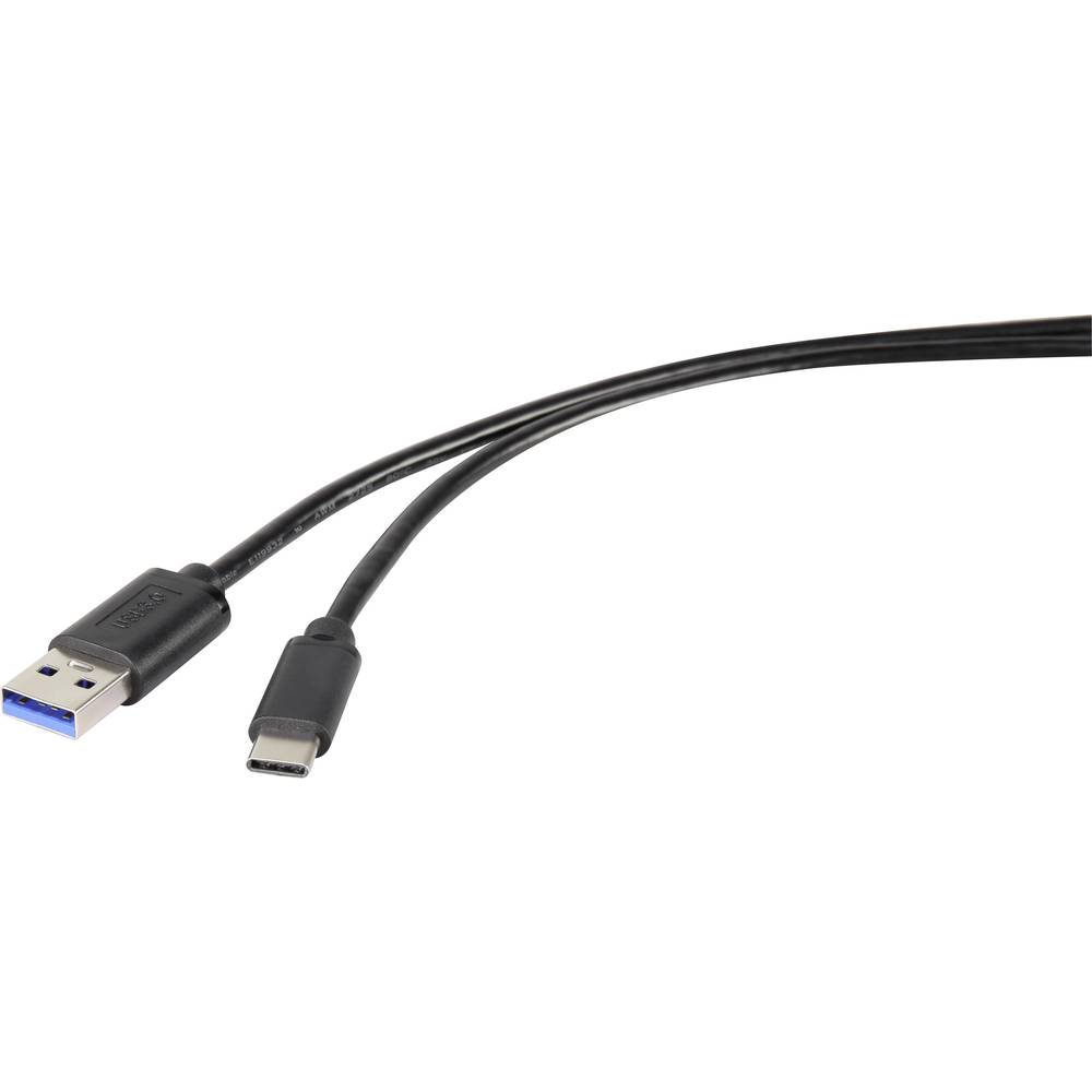 Renkforce USB kabel USB 3.2 Gen1 (USB 3.0 / USB 3.1 Gen1) USB-A zástrčka, USB-C ® zástrčka 0.30 m černá RF-4536472