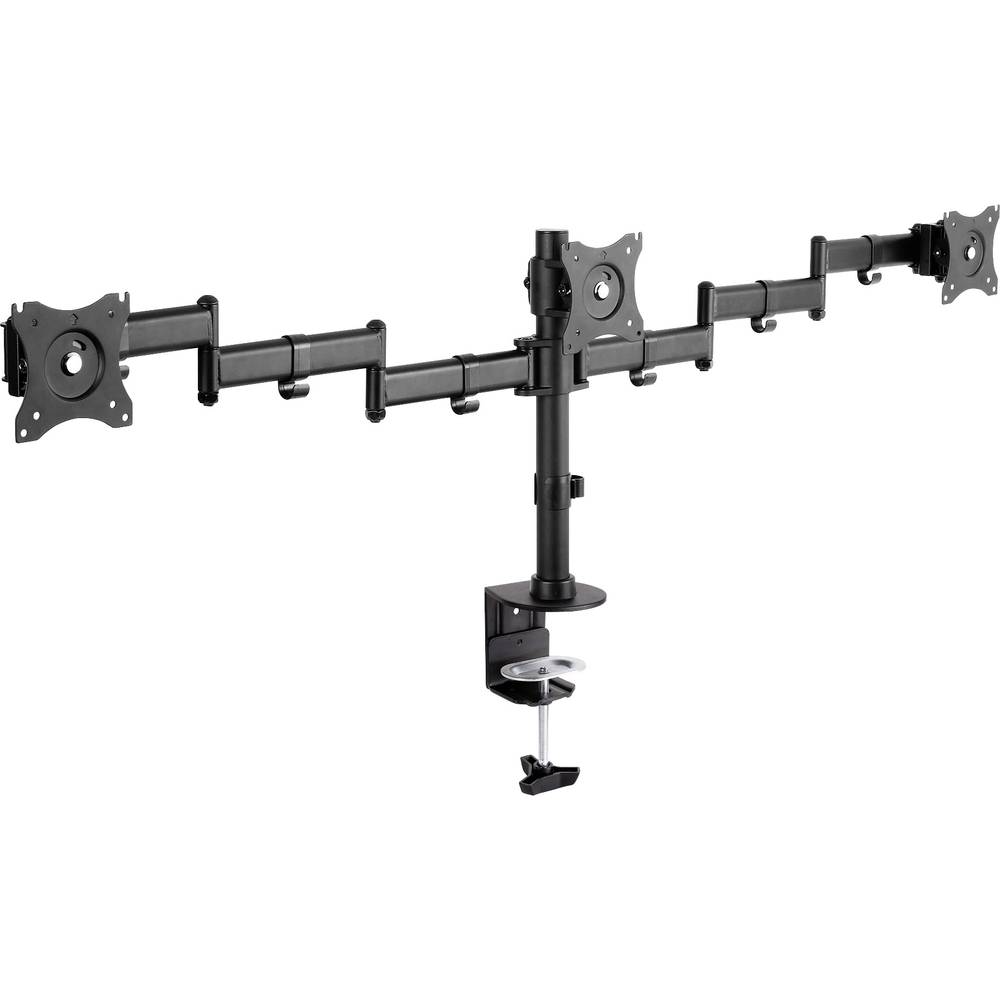 Digitus DA-90362 3násobný držák na stůl pro monitor 38,1 cm (15) - 68,6 cm (27) černá otočný, nastavitelná výška, nakláp