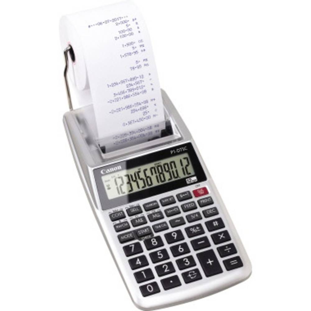 Canon P1-DTSC II stolní kalkulačka s tiskárnou stříbrná (metalíza) Displej (počet míst): 12 na baterii, napájení ze sítě