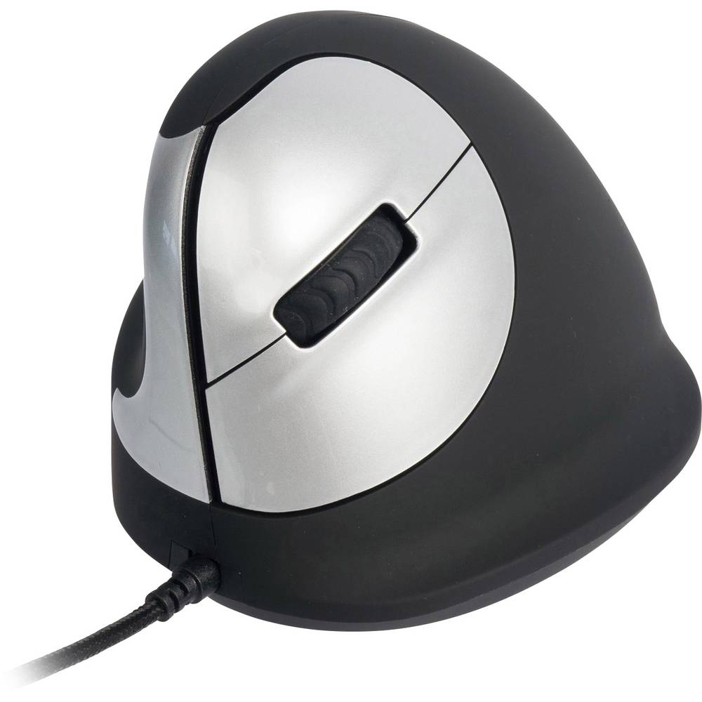 R-GO Tools RGOHELE ergonomická myš USB Velikost XS-XXL: M optická černá, stříbrná 4 tlačítko 1750 dpi ergonomická