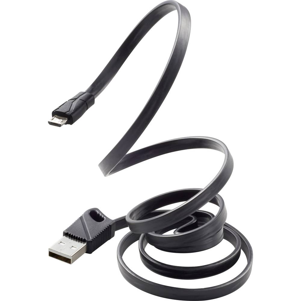 Renkforce USB kabel USB 2.0 USB-A zástrčka, USB Micro-B zástrčka 1.00 m černá RF-3376010