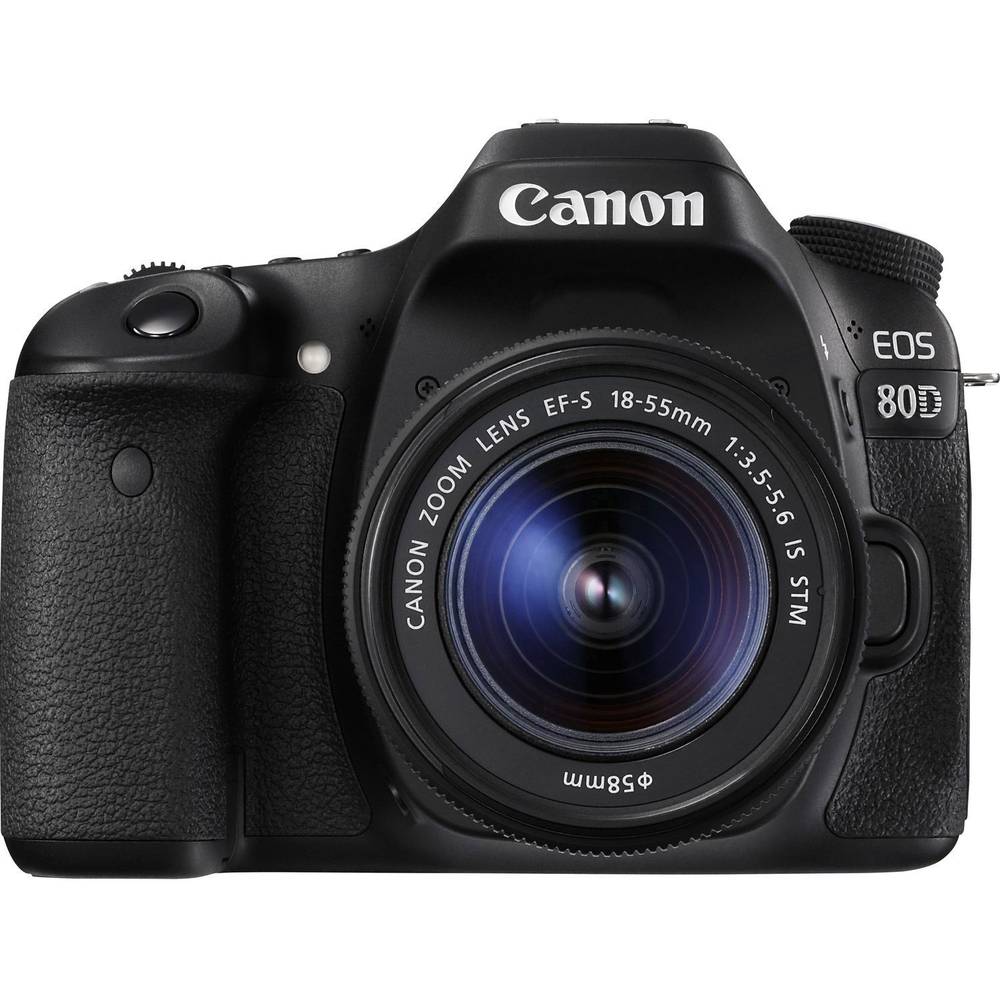 Canon EOS 80D digitální zrcadlovka vč. EF-S 18-55 mm IS STM 24.2 Megapixel černá Wi-Fi, otočný a naklápěcí displej