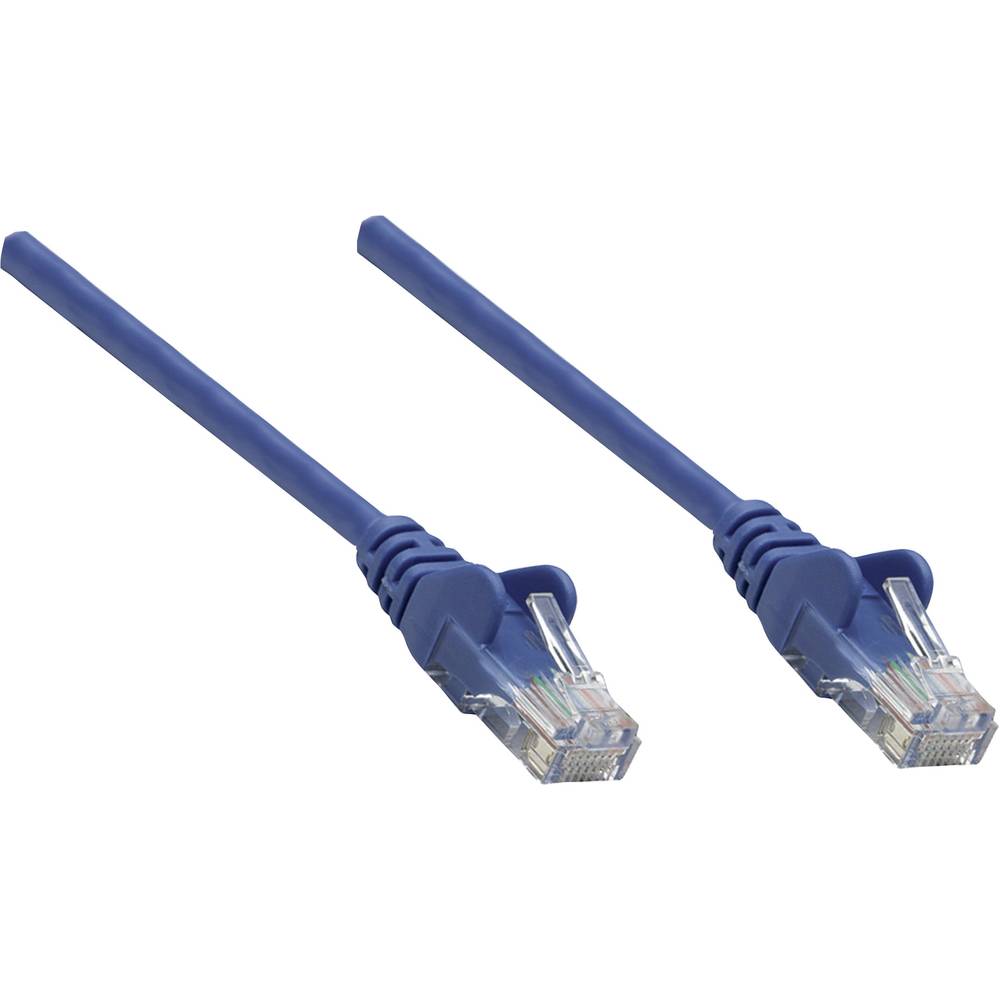 Intellinet 737050 RJ45 síťové kabely, propojovací kabely CAT 6A S/FTP 0.25 m modrá jednoduché stínění, kompletní stínění