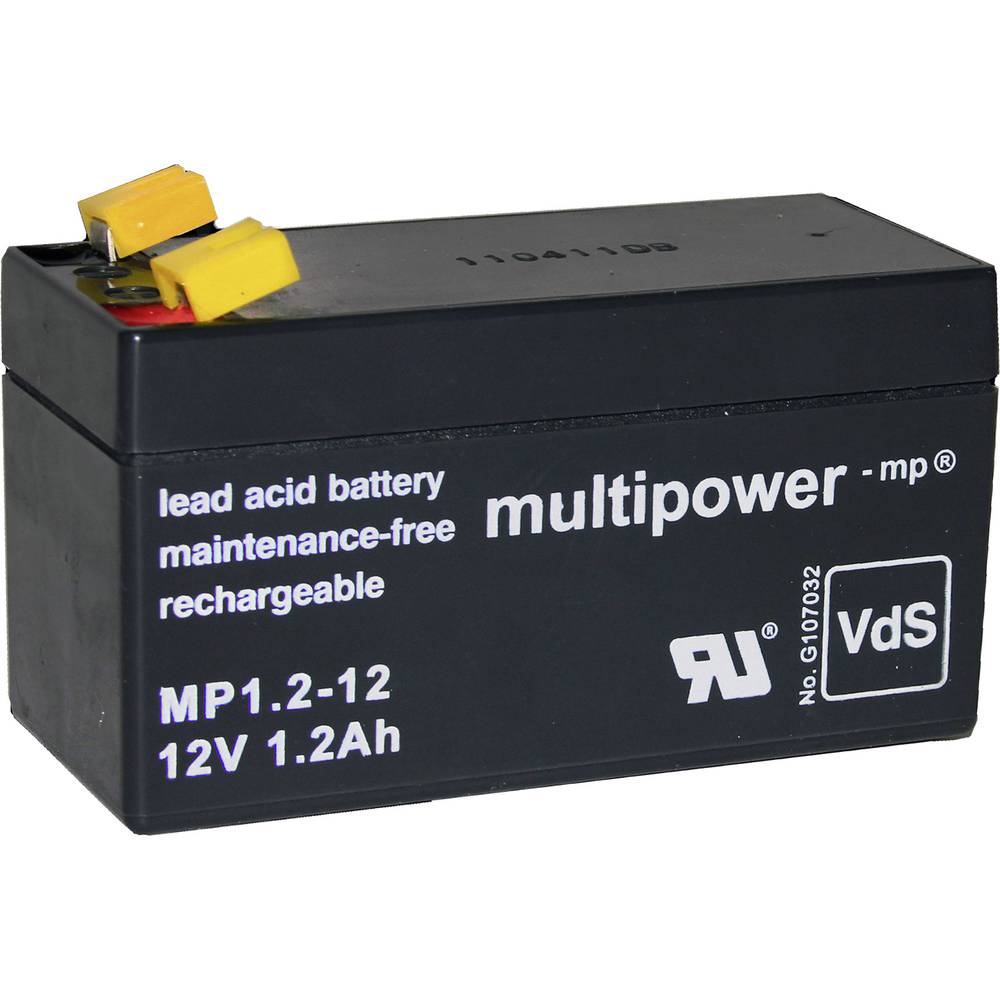 multipower PB-12-1,2-4,8 MP1,2-12 olověný akumulátor 12 V 1.2 Ah olověný se skelným rounem (š x v x h) 97 x 59 x 43 mm p