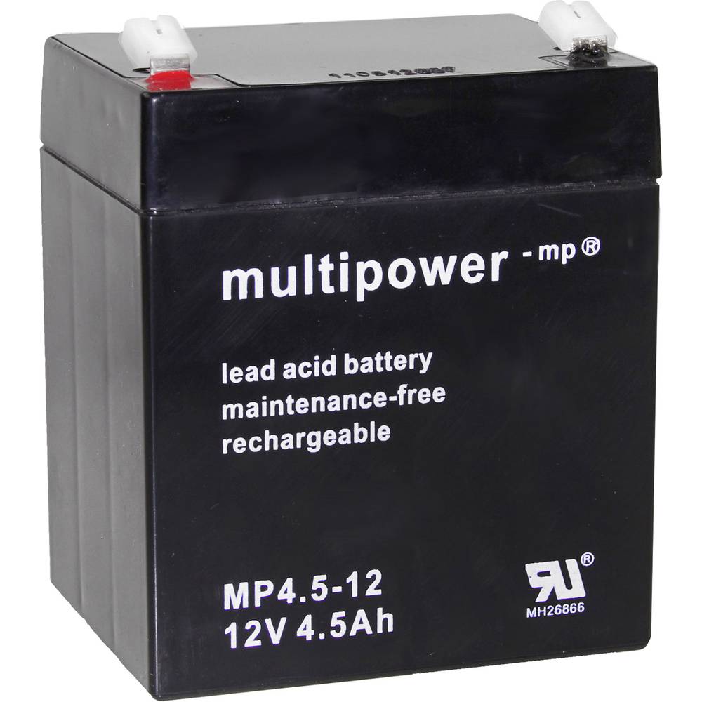 multipower PB-12-4,5-4,8 MP4,5-12 olověný akumulátor 12 V 4.5 Ah olověný se skelným rounem (š x v x h) 90 x 107 x 70 mm