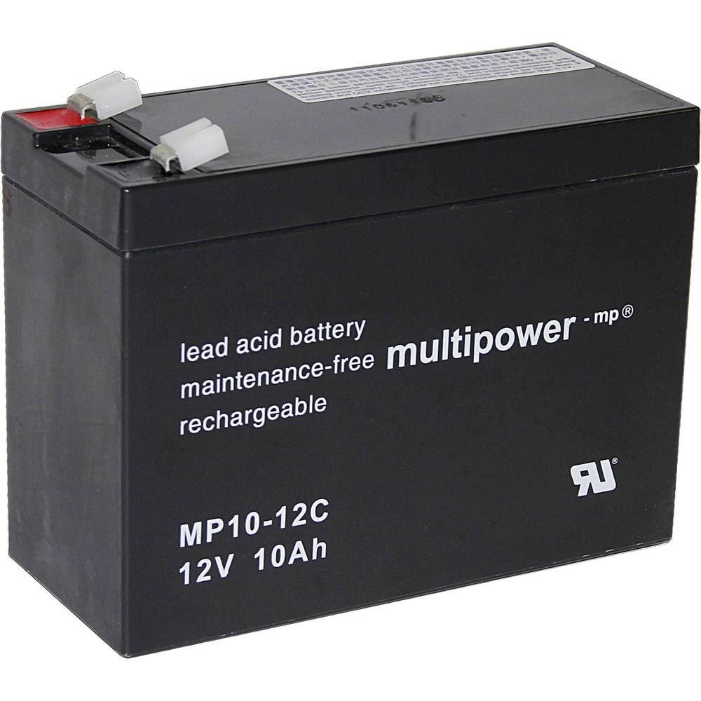 multipower PB-12-10-6,35 MP10-12C olověný akumulátor 12 V 10 Ah olověný se skelným rounem (š x v x h) 151 x 118.5 x 65 m