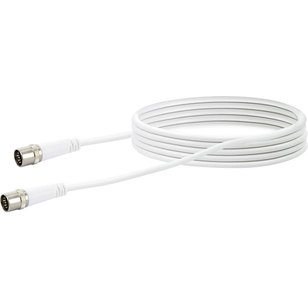 Schwaiger antény, SAT kabel [1x F rychlozástrčka - 1x F rychlozástrčka] 5.00 m 10 dB čtyřžilový stíněný bílá