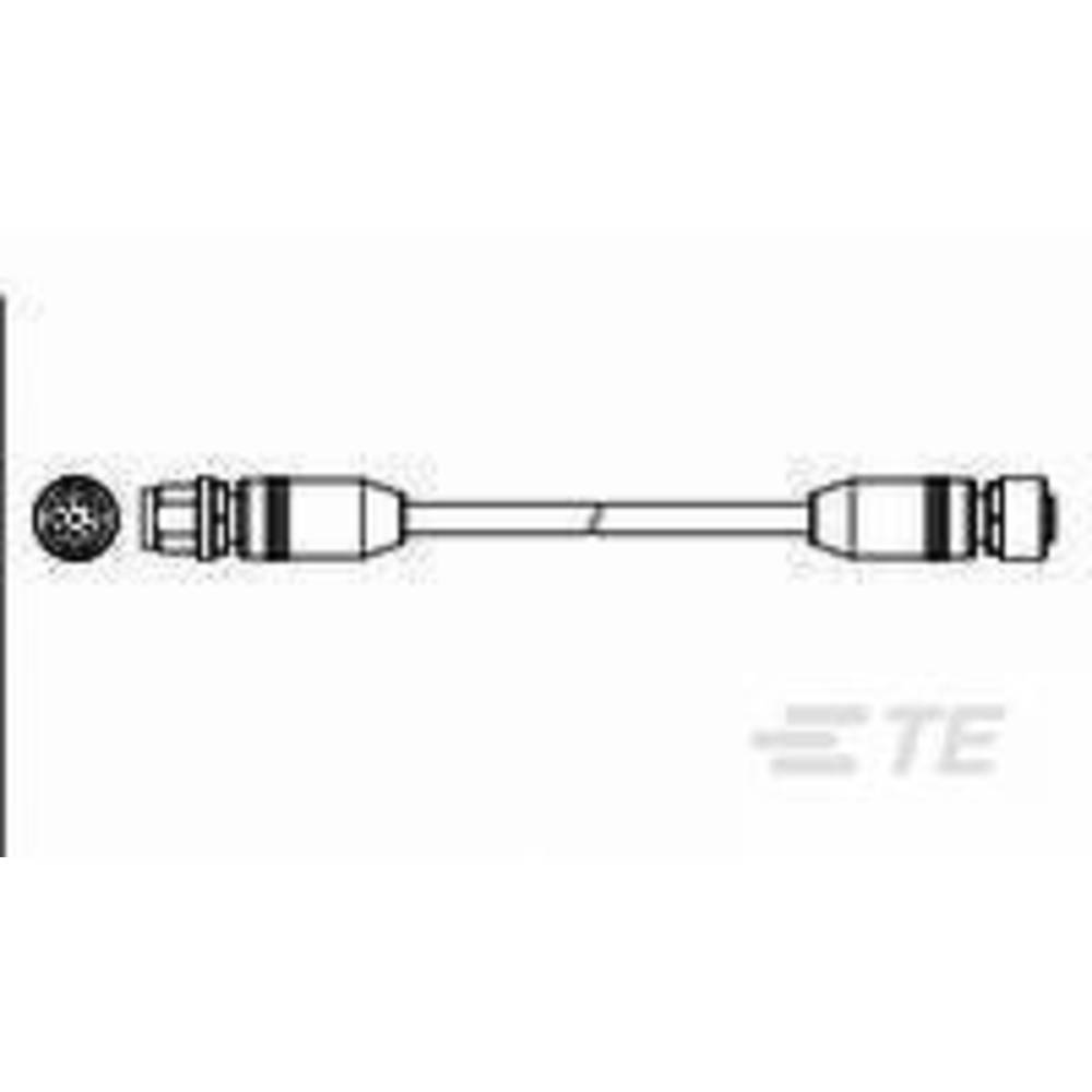 TE Connectivity 2273115-4 připojovací kabel pro senzory - aktory M12 zástrčka, rovná, zásuvka, rovná 1.50 m Počet pólů: