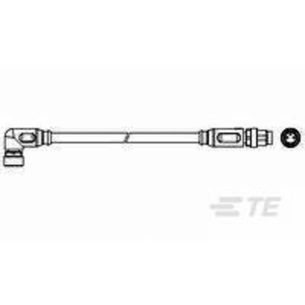 TE Connectivity 3-2273124-4 připojovací kabel pro senzory - aktory M8 zásuvka, zahnutá, zástrčka, rovná 1.50 m Počet pól