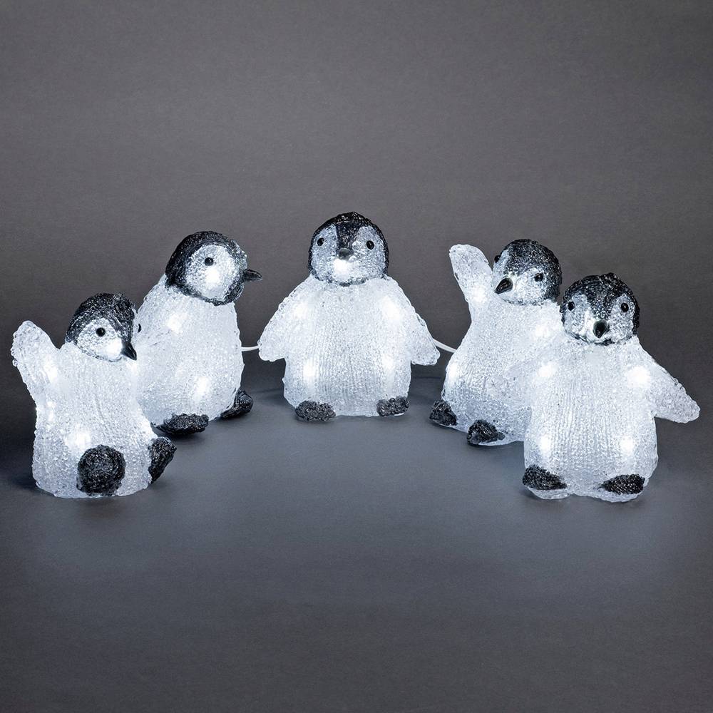 Konstsmide 6266-203 akrylátová postava Energetická třída (EEK2021): F (A - G) mládě tučňáka sada 5 ks studená bílá LED b