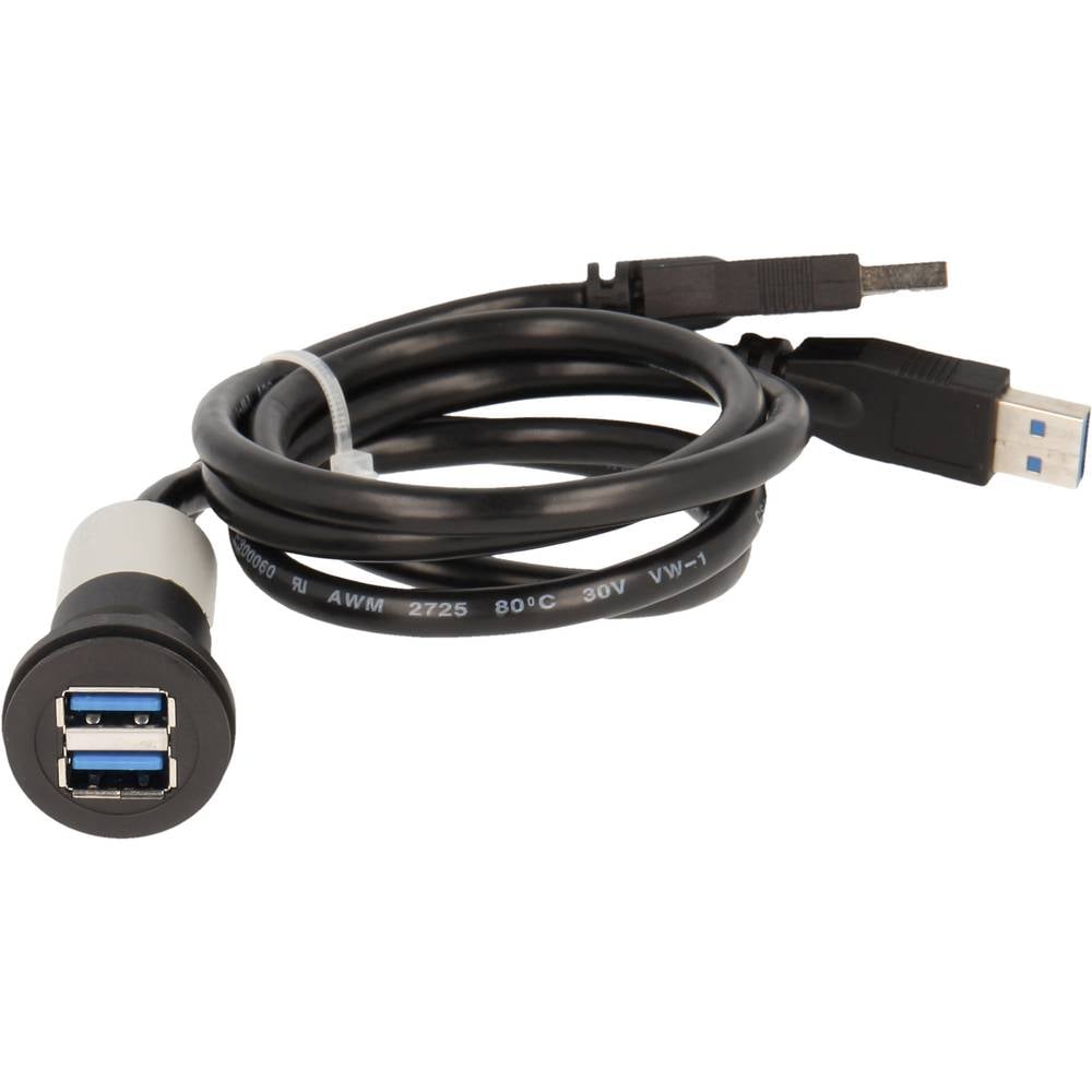2x USB 3.0 zásuvka A - 2x zástrčka USB 3.0 A Schlegel Elektrokontakt RRJ_2USB3_SW Schlegel Množství: 1 ks