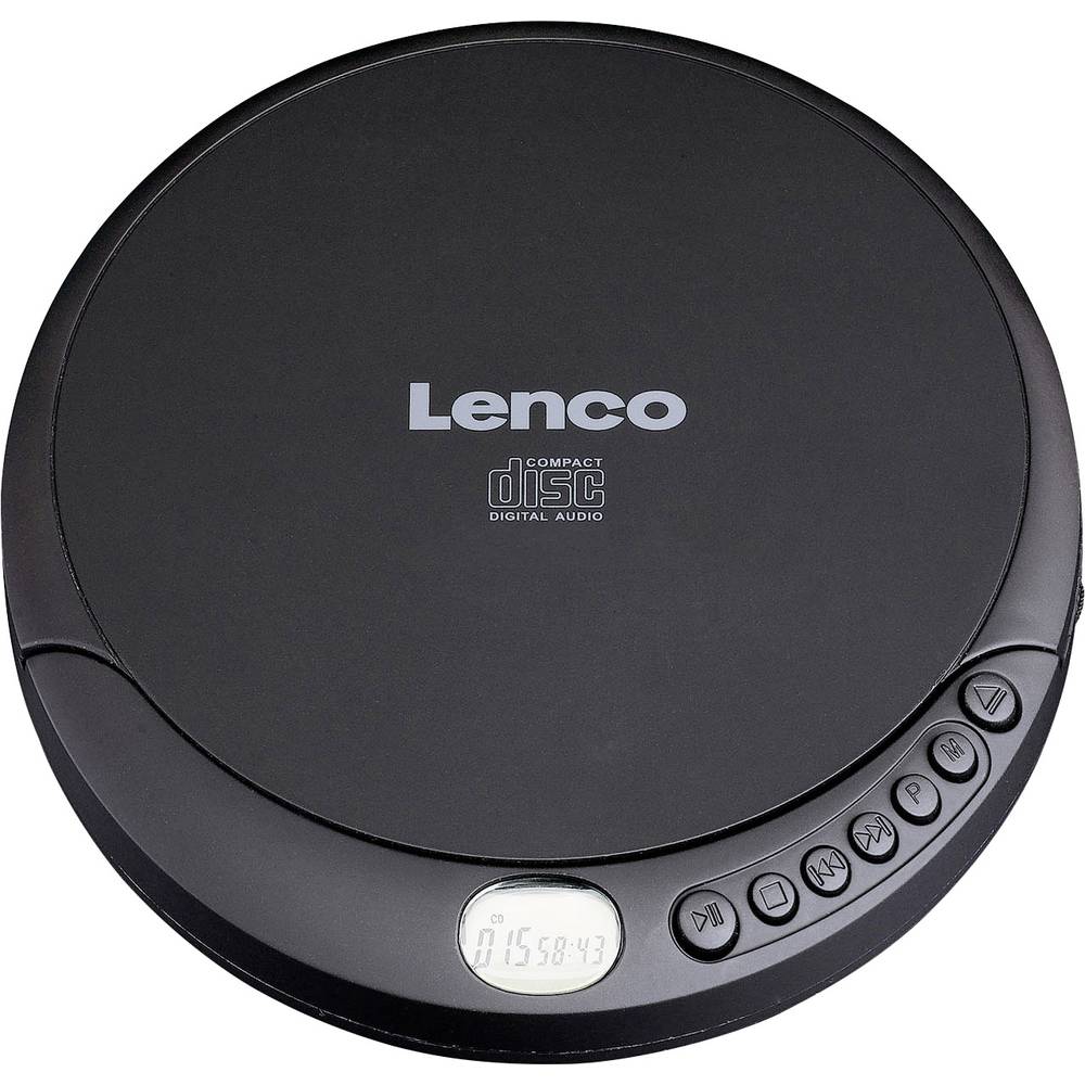 Lenco CD-010 přenosný CD přehrávač Discman CD, CD-RW, CD-R s USB nabíječkou černá