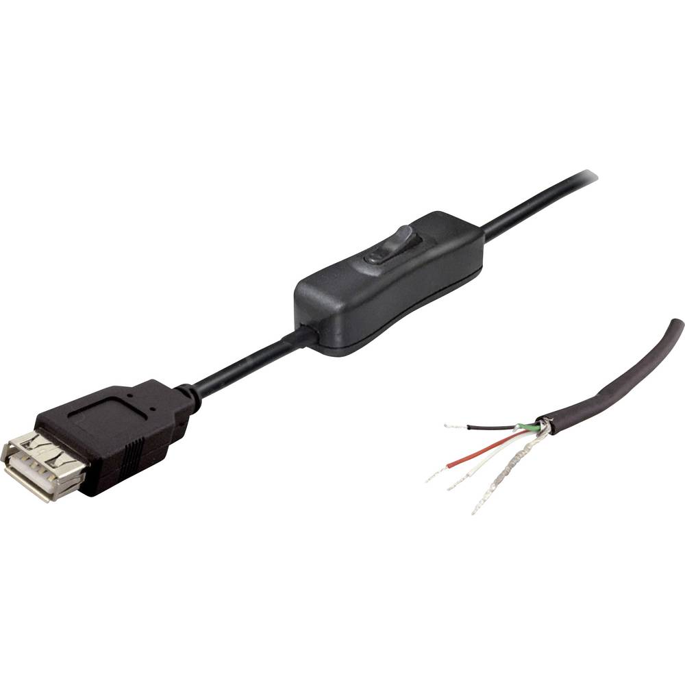 USB kabel se spínačem zásuvka, rovná TC-2509040 TRU COMPONENTS Množství: 1 ks