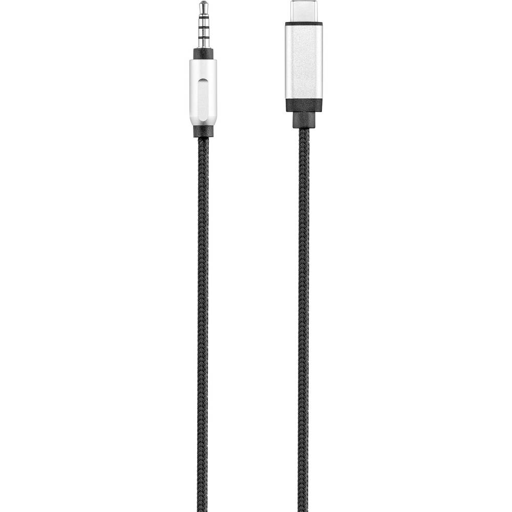 Renkforce RF-3432030 USB / jack audio kabel [1x USB-C® zástrčka - 1x jack zástrčka 3,5 mm] 1.20 m černá hliníková zástrč