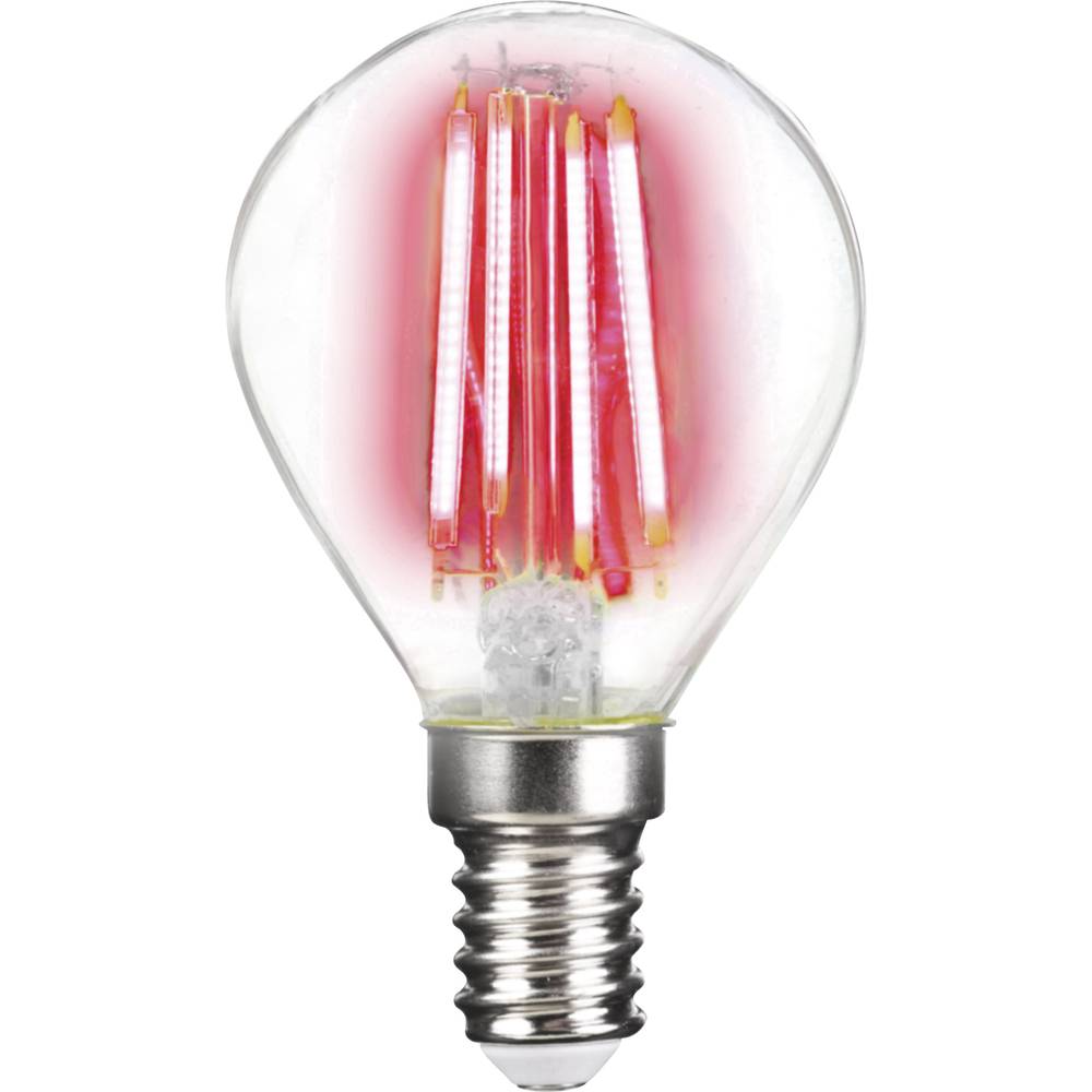 LightMe LM85310 LED Energetická třída (EEK2021) G (A - G) E14 kapkový tvar 4 W červená (Ø x d) 45 mm x 78 mm vlákno 1 ks