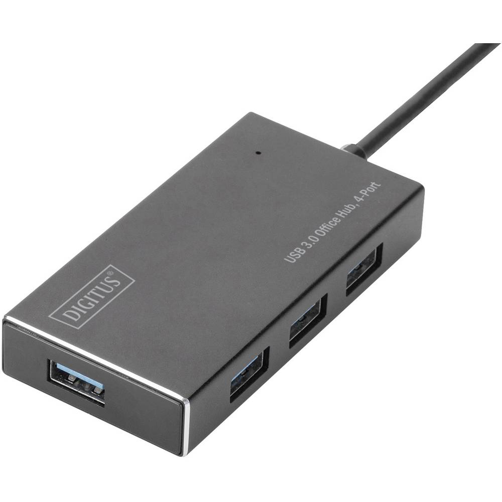 Digitus DA-70240-1 4 porty USB 3.0 hub kovový ukazatel černá