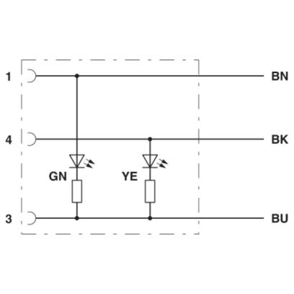 Phoenix Contact SAC-3P- 5,0-PVC/M 8FR-2L připojovací kabel pro senzory - aktory, 1508174, piny: 3, 5.00 m, 1 ks