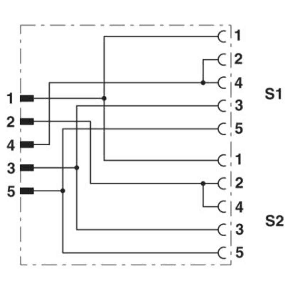 Phoenix Contact SAC-3P-M12Y/2XM12FS B PE S21 rozdělovač a adaptér pro senzory - aktory , 1514016, piny: 4, 5 ks