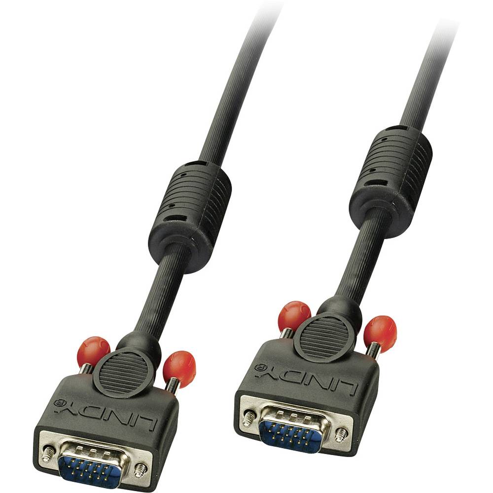 LINDY VGA kabel VGA pólové Zástrčka, VGA pólové Zástrčka 5.00 m černá 36375 VGA kabel