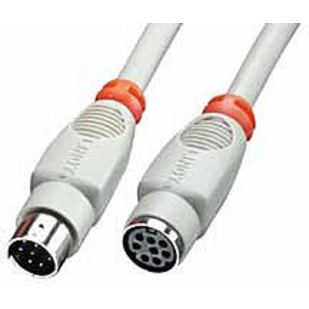 LINDY sériový prodlužovací kabel [1x mini DIN zástrčka - 1x mini DIN zásuvka], 2.00 m, šedá