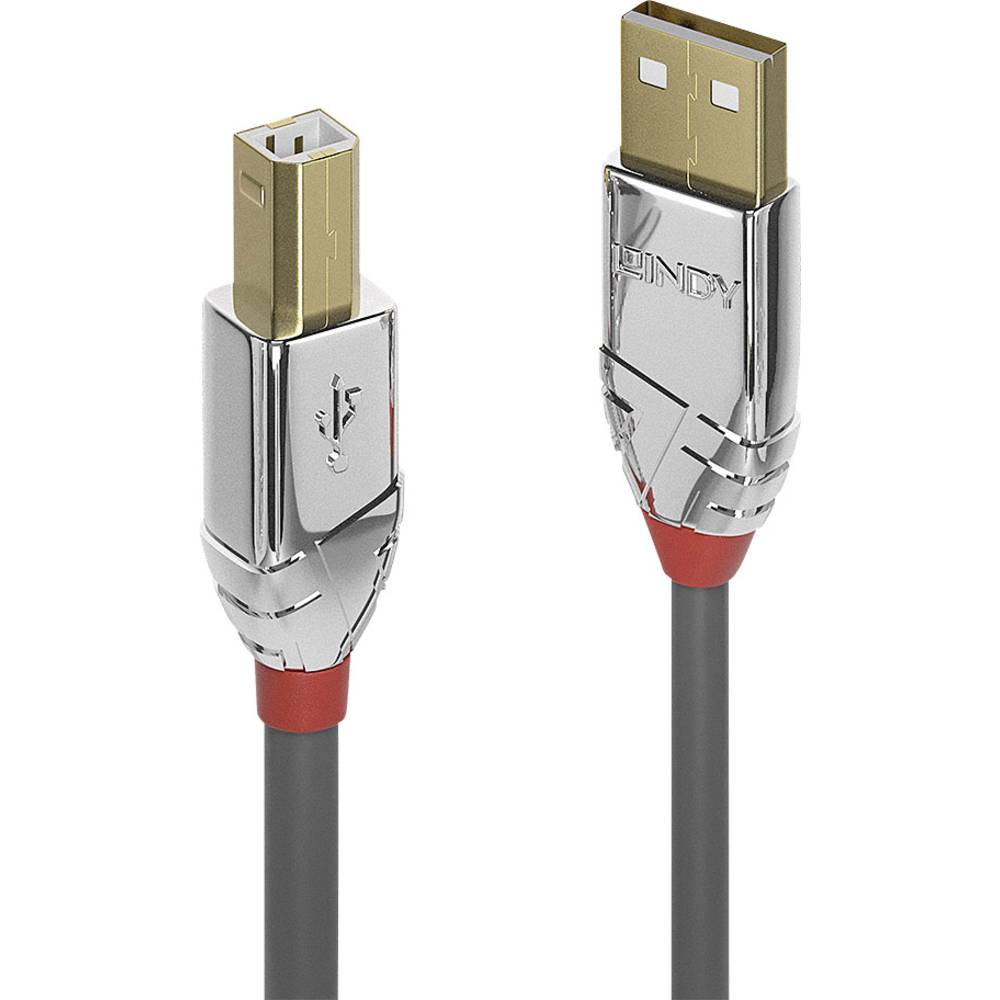 LINDY USB kabel USB 2.0 USB-A zástrčka, USB-B zástrčka 1.00 m šedá 36641