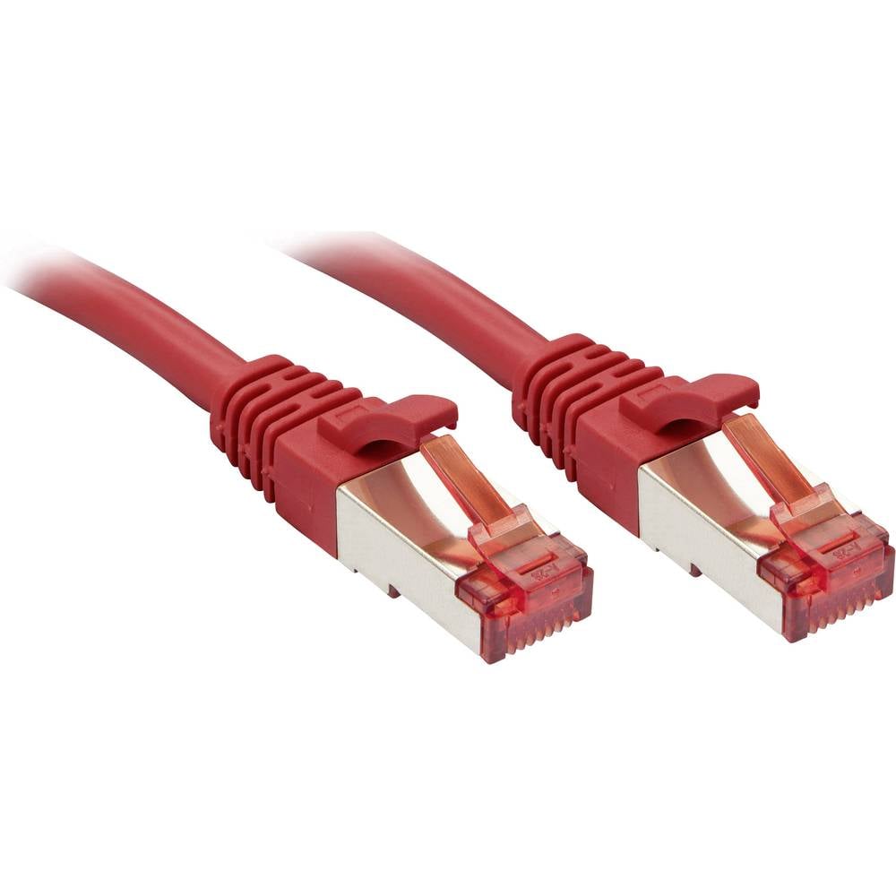 LINDY 47734 RJ45 síťové kabely, propojovací kabely CAT 6 S/FTP 2.00 m červená s ochranou 1 ks