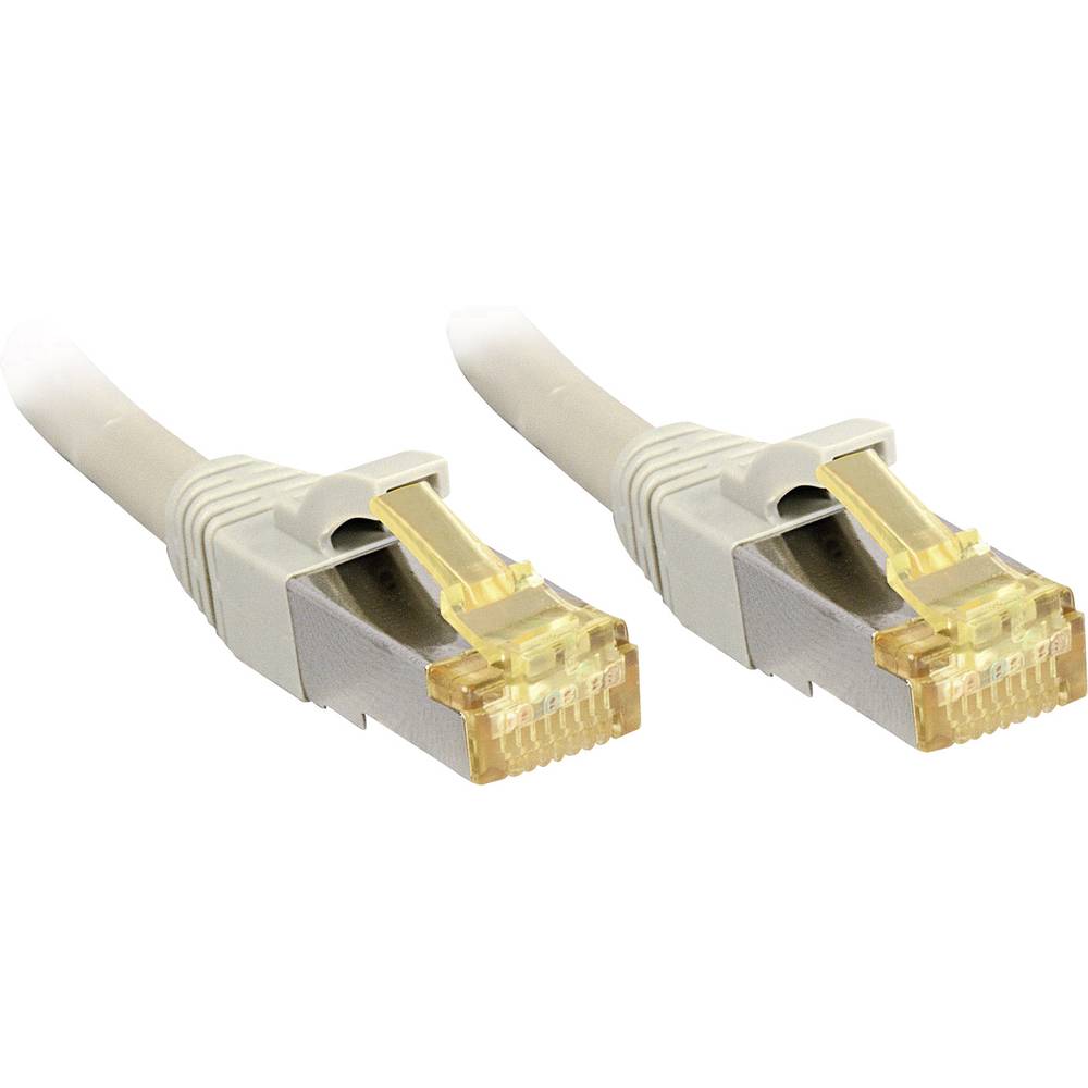 LINDY 47261 RJ45 síťové kabely, propojovací kabely CAT 6a (surový kabel CAT 7) S/FTP 0.50 m šedá s ochranou 1 ks