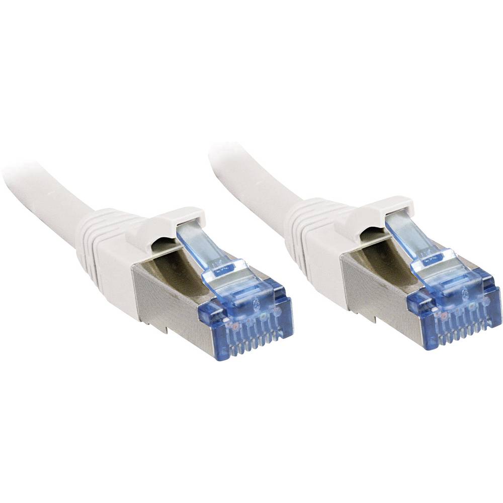 LINDY 47191 RJ45 síťové kabely, propojovací kabely CAT 6A S/FTP 0.50 m bílá s ochranou 1 ks
