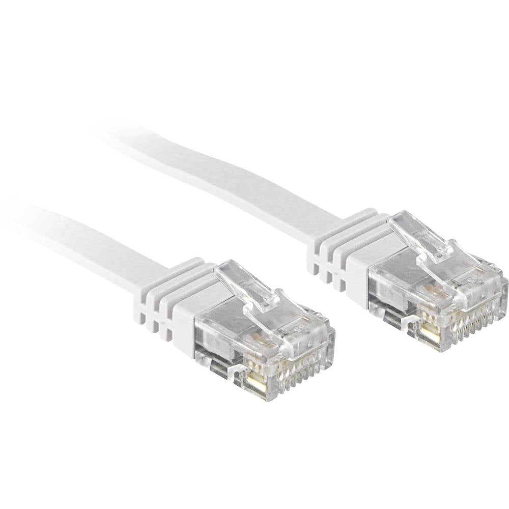 LINDY 47505 RJ45 síťové kabely, propojovací kabely CAT 6 U/UTP 10.00 m bílá s ochranou 1 ks
