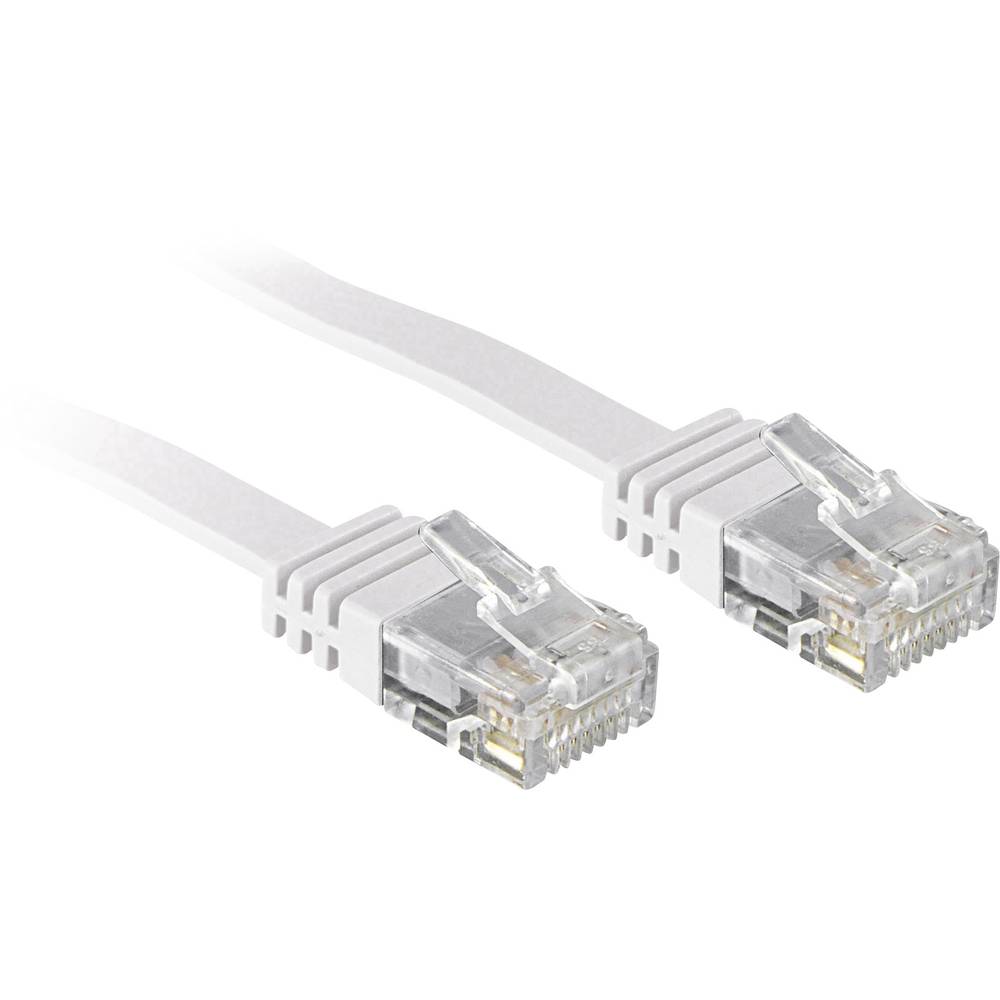 LINDY 47503 RJ45 síťové kabely, propojovací kabely CAT 6 U/UTP 3.00 m bílá s ochranou 1 ks