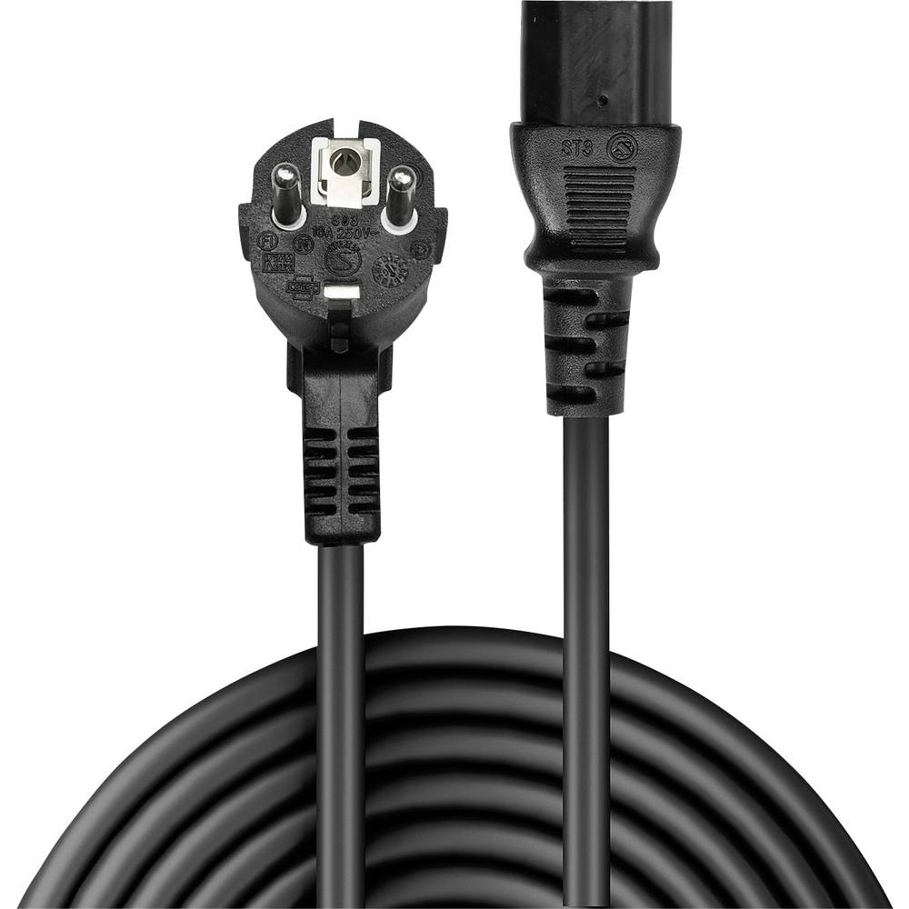 LINDY napájecí kabel [1x zástrčka s ochranným kontaktem - 1x IEC C13 zásuvka 10 A] 3.00 m černá