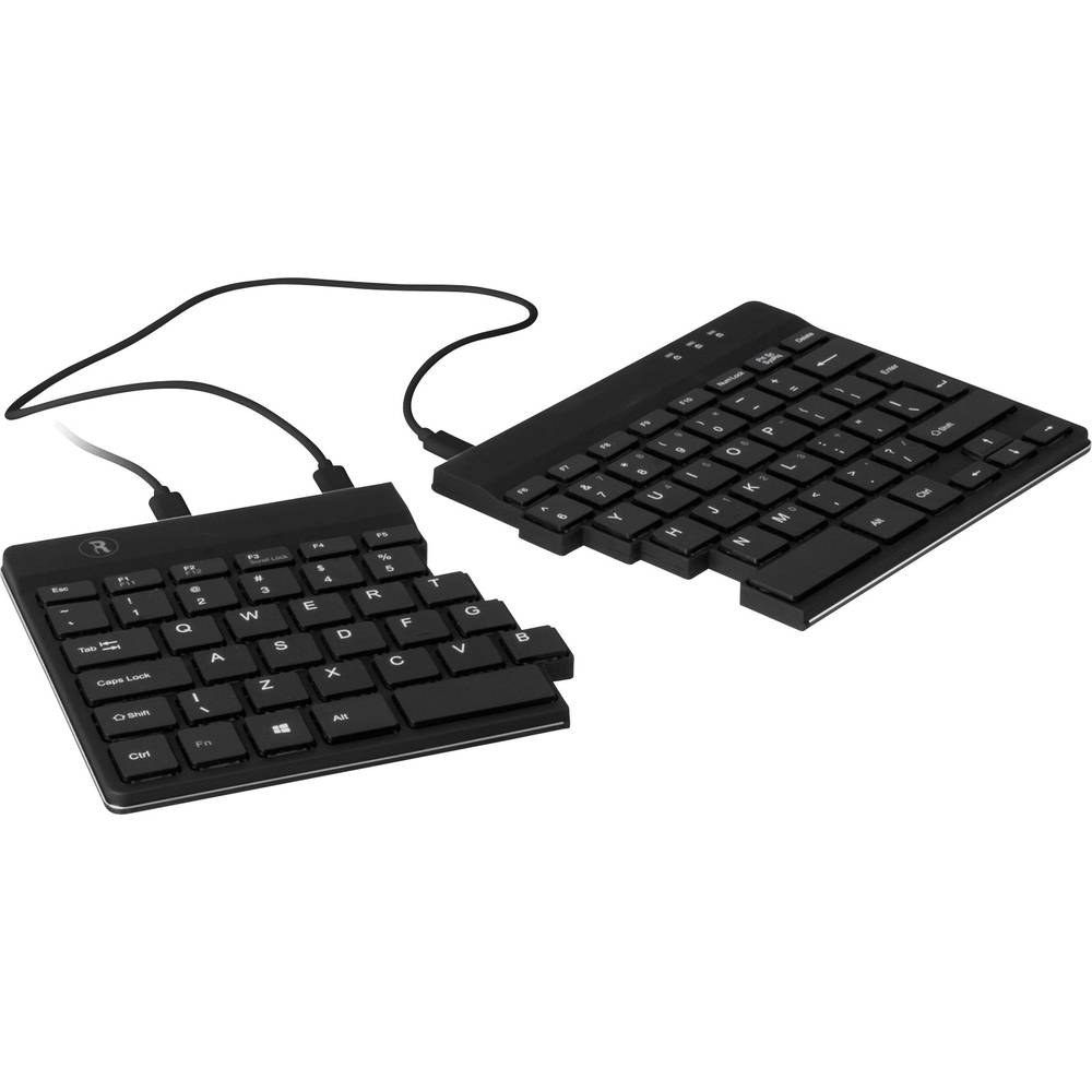 R-GO Tools Split USB klávesnice UK anglická, QWERTY černá ergonomická