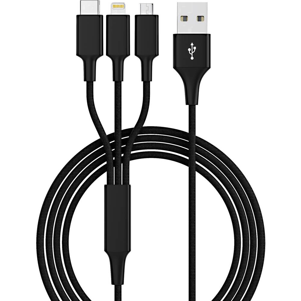 USB 2.0, Apple iPad/iPhone/iPod, USB 3.0 1.20 m černá