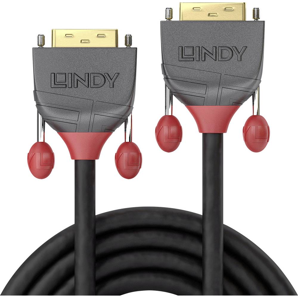 LINDY DVI kabel DVI-D 18 + 1 pól Zástrčka, DVI-D 18 + 1 pól Zástrčka 25.00 m černá 36243 DVI kabel