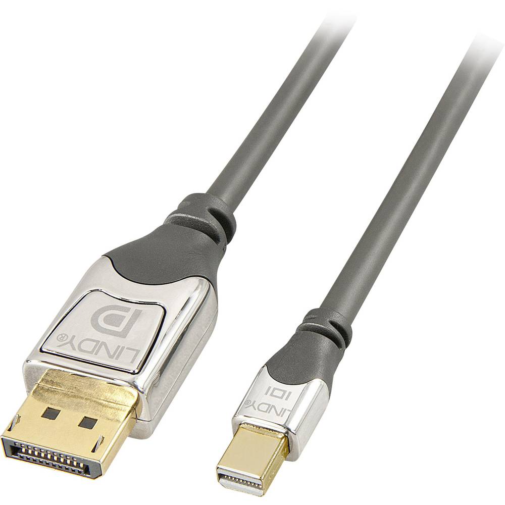LINDY Mini-DisplayPort / DisplayPort kabelový adaptér Mini DisplayPort konektory, Konektor DisplayPort 0.50 m šedá 36310