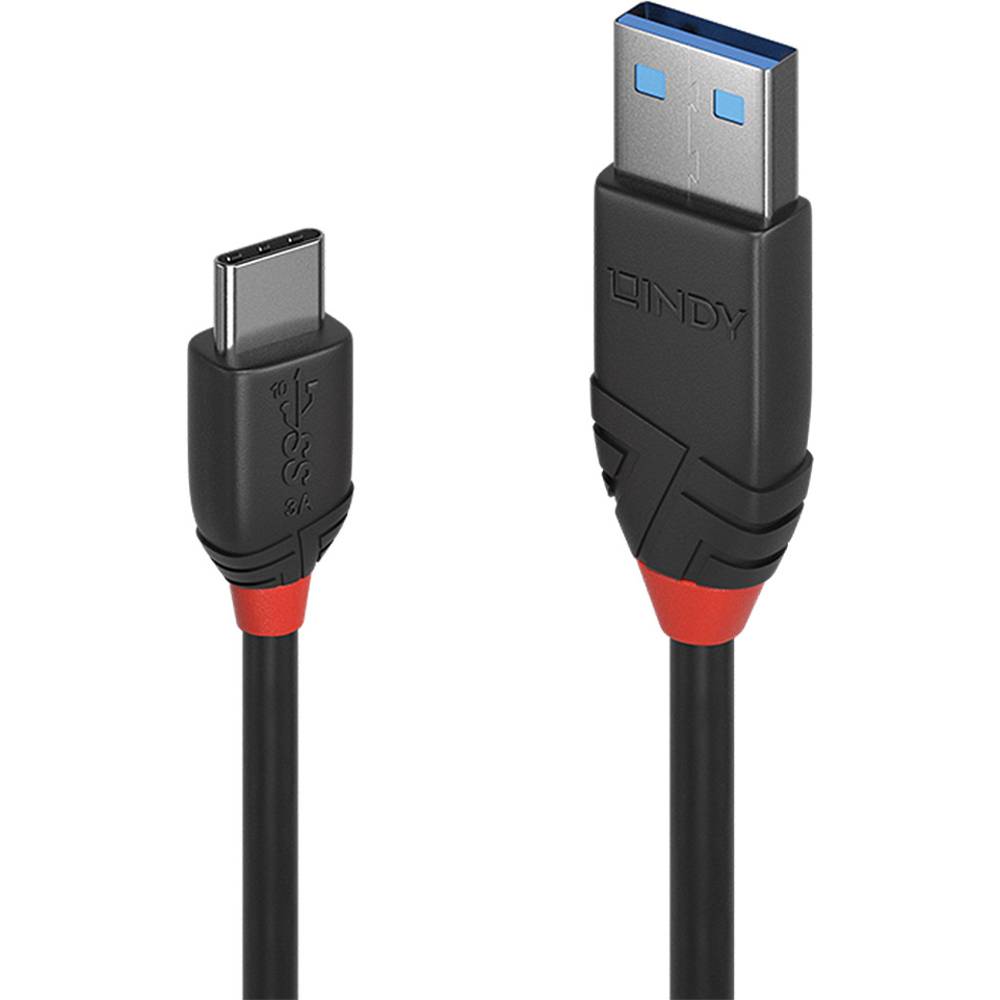 LINDY USB kabel USB 3.2 Gen1 (USB 3.0 / USB 3.1 Gen1) USB-C ® zástrčka, USB-A zástrčka 0.50 m černá 36915