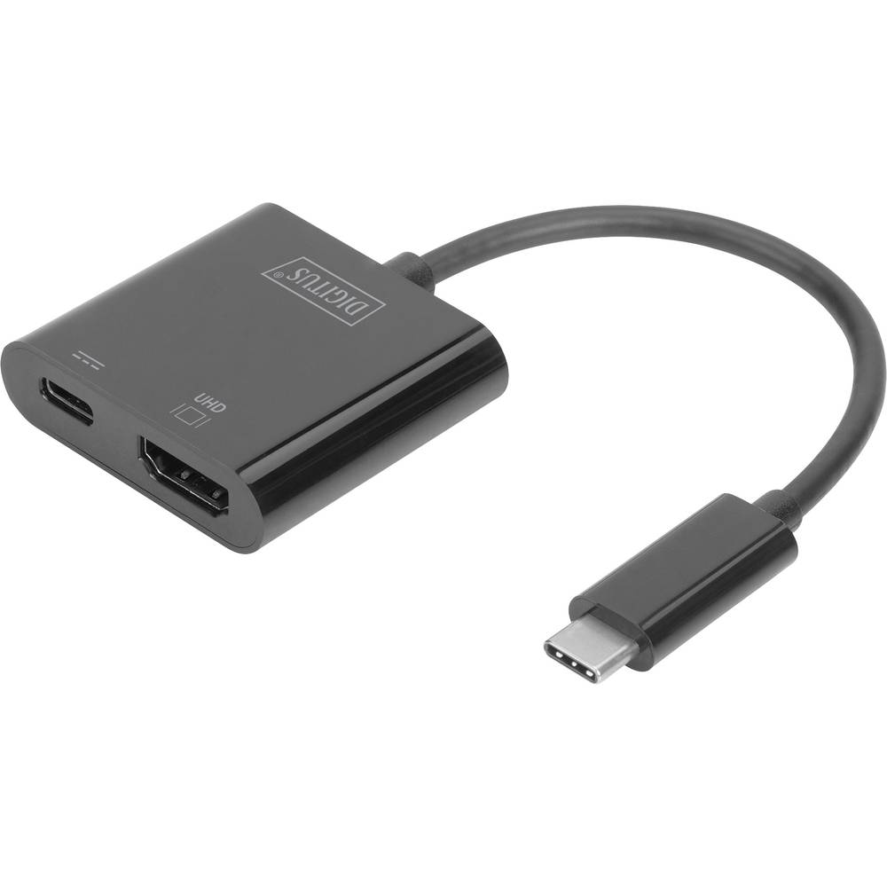Digitus DA-70856 USB / HDMI adaptér [1x USB-C® zástrčka - 1x HDMI zásuvka, USB-C® zásuvka] černá 0.11 m
