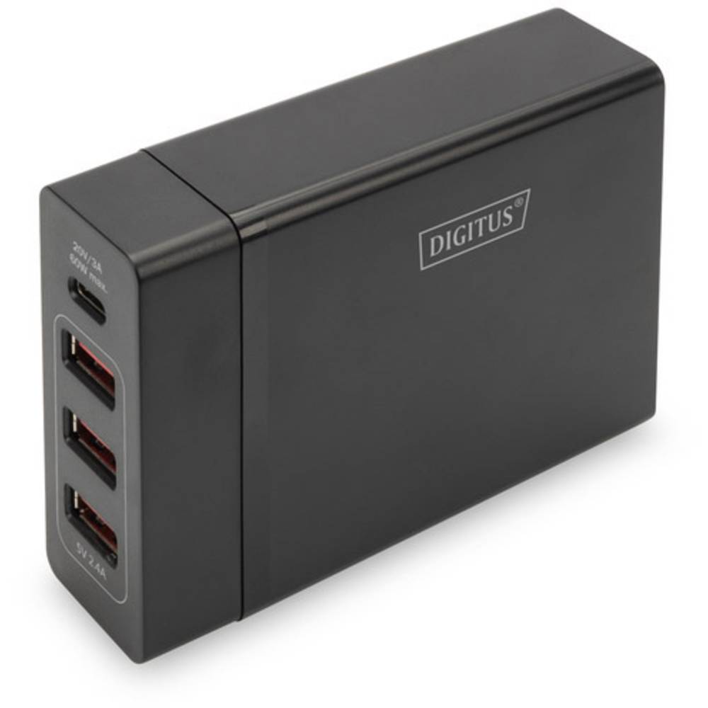 Digitus 4-Port, 72 W 3+1 USB nabíjecí hub 72 W do zásuvky (230 V) Výstupní proud (max.) 10200 mA Počet výstupů: 4 x USB-