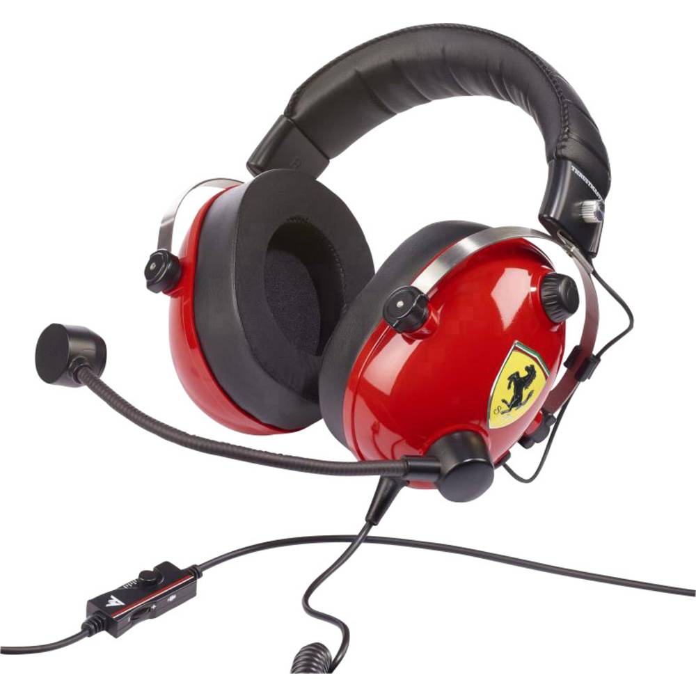 Thrustmaster T.Racing Scuderia Ferrari EDITION Gaming Sluchátka Over Ear kabelová stereo červená Potlačení hluku regulac